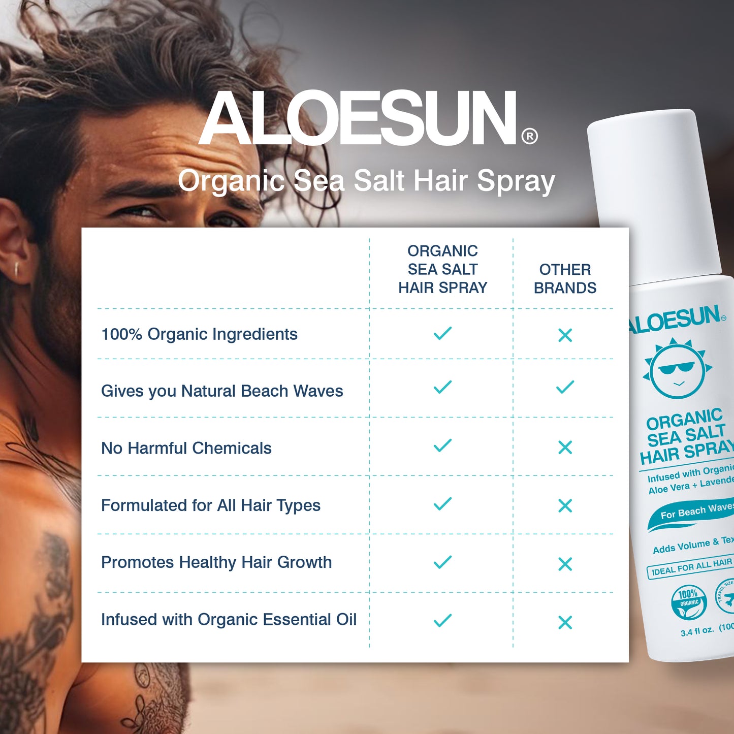 ALOESUN  Organic Sea Salt Hair Spray