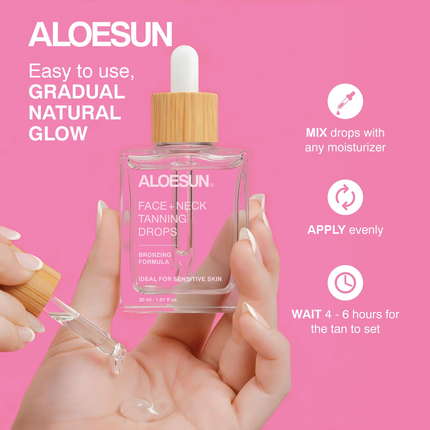 ALOESUN Self Tanning Drops for Face & Body