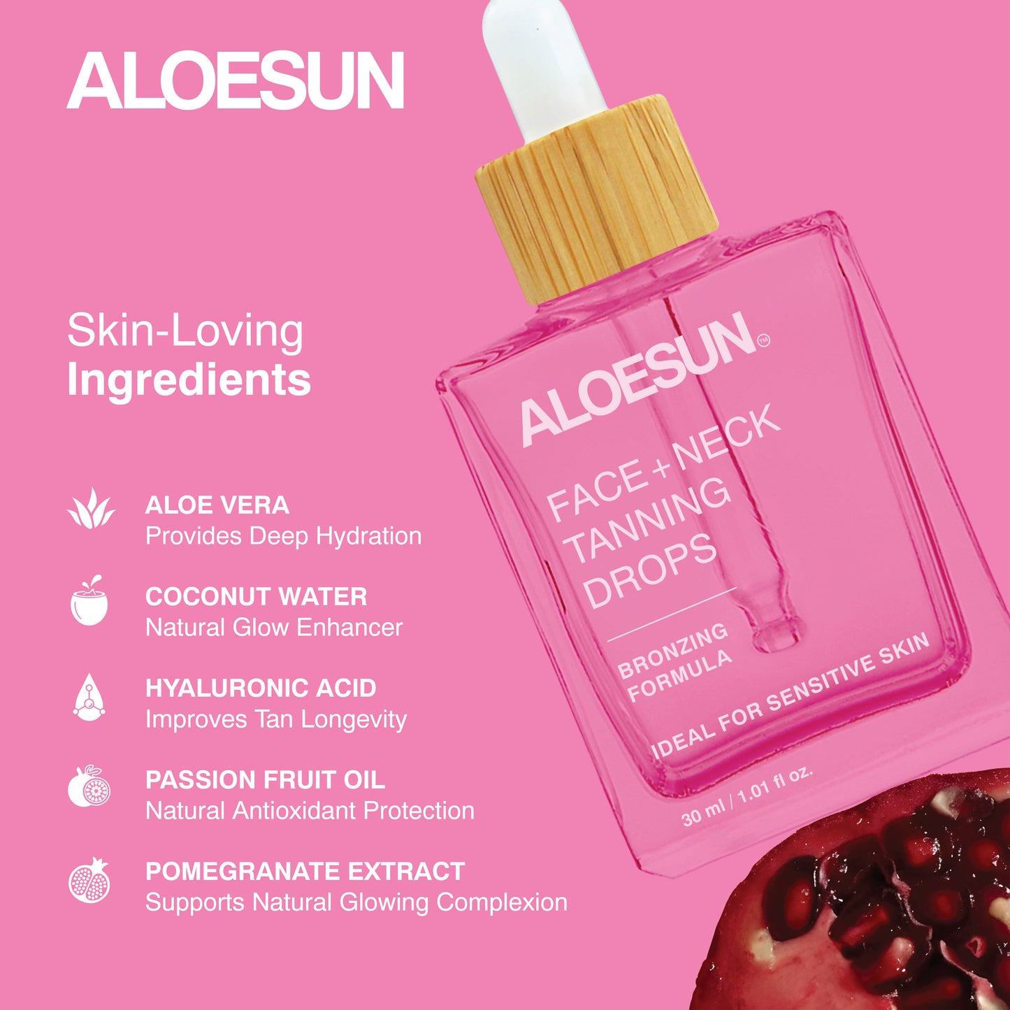 ALOESUN Self Tanning Drops for Face & Body